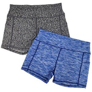 2 Pair CADMUS Womens XL 32x4 High Waist Fitted Athletic Shorts Deep Side Pockets